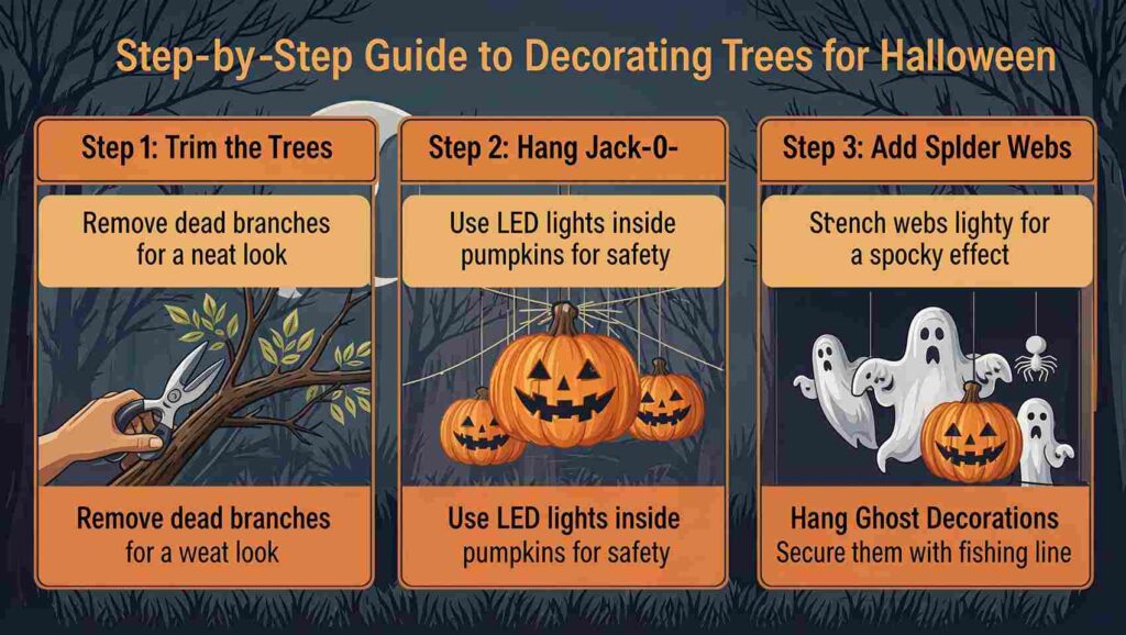 Step-by-Step Guide to Decorating Trees for Halloween