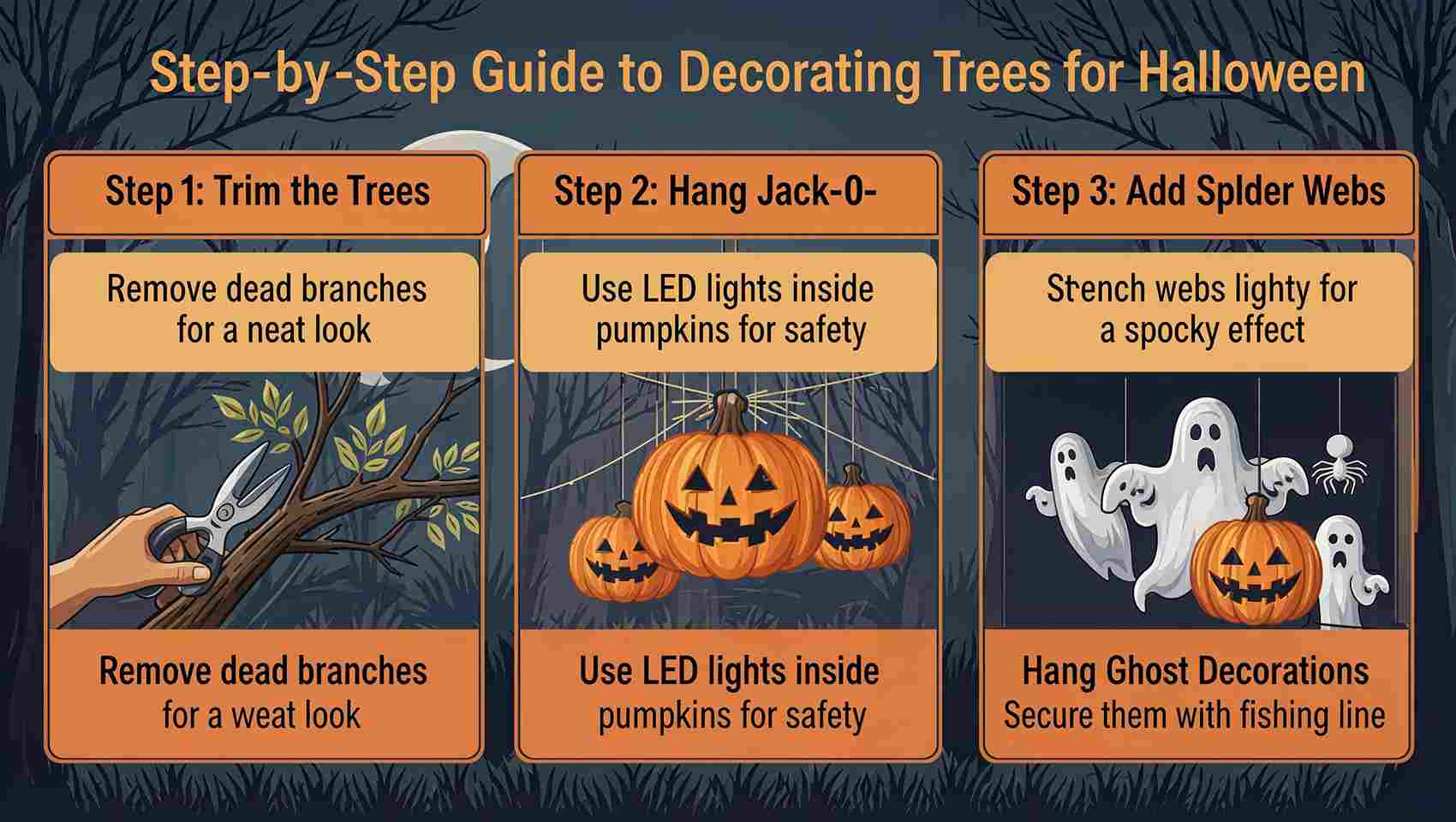 Step-by-Step Guide to Decorating Trees for Halloween