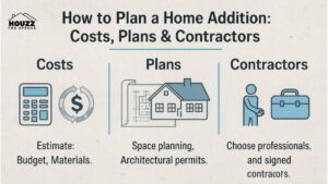 Meta Description: Step-by-step guide to planning a home addition. Understand home addition cost, use a home addition cost calculator, explore home addition plans, and hire the right home addition contractor.